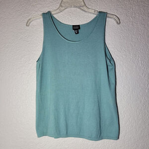 Eileen Fisher Tank Top Women's Size Small Blue Green Sleeveless Minimalist GU